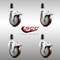 Service Caster 4 Inch 316SS Maroon Poly Swivel 1-1/4 Inch Expanding Stem Caster Set Lock Brake SCC-SS316TTLEX20S414-PPUB-MRN-114-4 - alternate 3